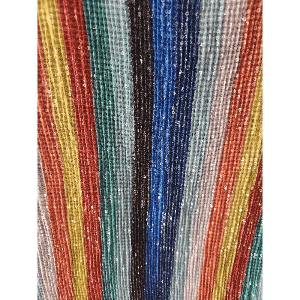 Eva Franco Coconinno Rainbow Sequin Stripe Keyhole Sleeveless Top - Medium - Picture 9 of 9